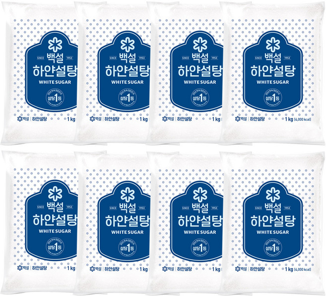 백설 하얀설탕, 1kg, 8개