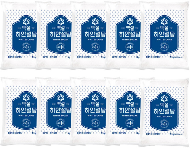 백설 하얀설탕, 1kg, 10개