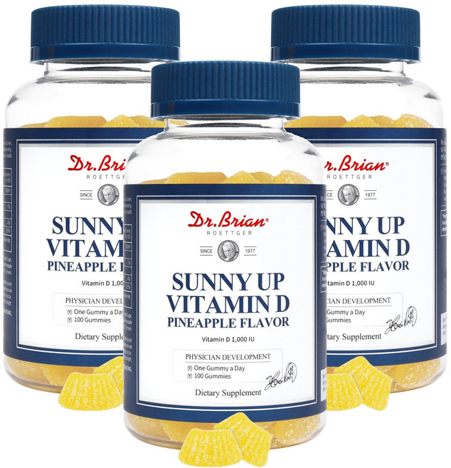 닥터브라이언 써니업 비타민D 파인애플 플레이버, 100정, 3개