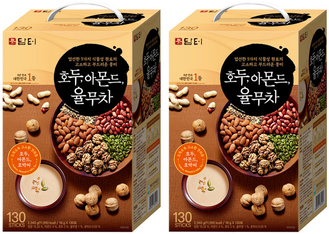 담터 호두 아몬드 율무차, 18g, 130개입, 2개