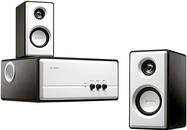 Kinyo 2.1多媒體音箱 重低音360 x 247 x 153mm 左右聲道139 x 104 x 194mm, KY-670, 黑色 + 銀色
