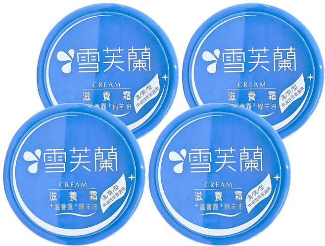 雪芙蘭 滋養霜 清爽型 含綿羊油 蘆薈露 維他命E 適合中性/油性膚質, 120g, 4罐