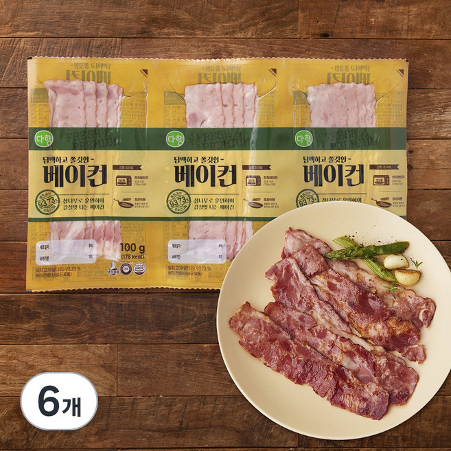 다향 담백하고 쫄깃한 베이컨, 100g, 6개