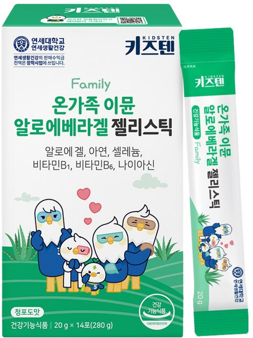 키즈텐 온가족 이뮨 알로에 베라겔 젤리스틱 14p, 280g, 1개