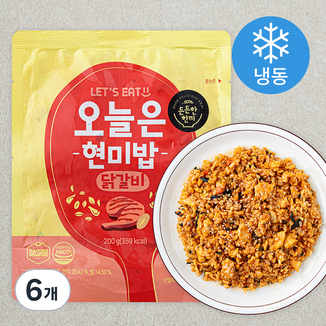 다신 오늘은 현미밥 닭갈비 (냉동), 200g, 6개