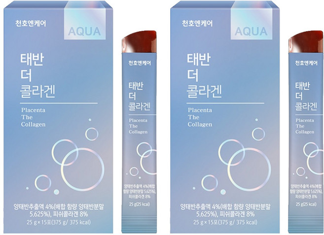 천호엔케어 태반 더 콜라겐 젤리 스틱 15p, 375g, 2개