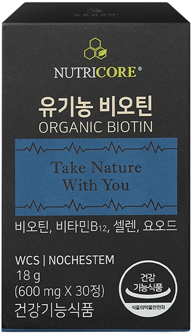 뉴트리코어 유기농 비오틴, 30정, 1개 - 쿠팡