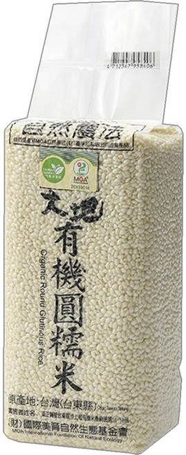 池上多力米 池上大地 有機圓糯米, 1.5kg, 1包