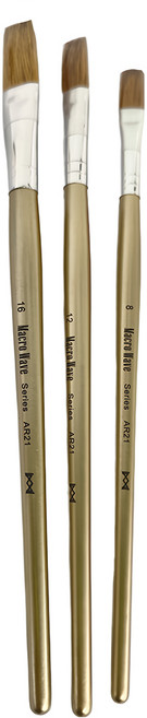 Macro Wave 馬可威 羊毛水彩筆 AR21081216 3支, 8號 + 12號 + 16號, 1盒