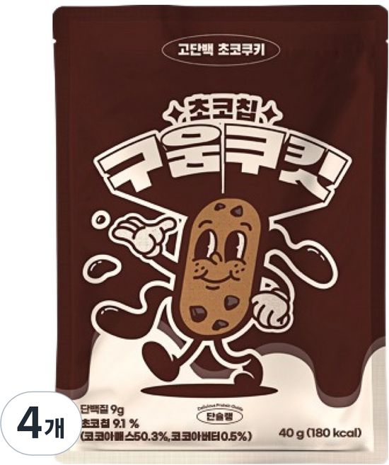 단슐랭 구움쿠킷 초코칩, 40g, 4개