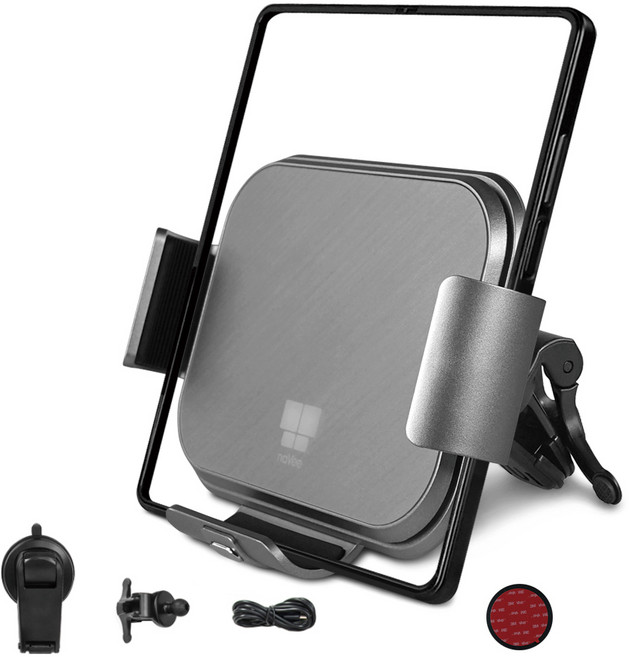 나비 폴드젯 차량용 무선 충전 거치대, 그레이, NV124-FFZ2Q
