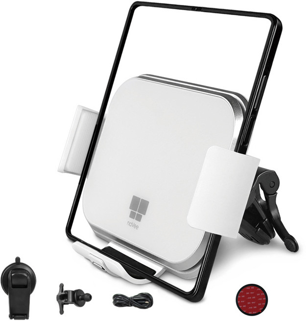 나비 폴드젯 차량용 무선 충전 거치대, 화이트, NV124-FFZ2Q