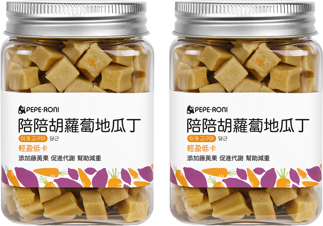 PEPE-RONI 陪陪肉肉 狗零食, 胡蘿蔔地瓜丁, 180g, 2罐