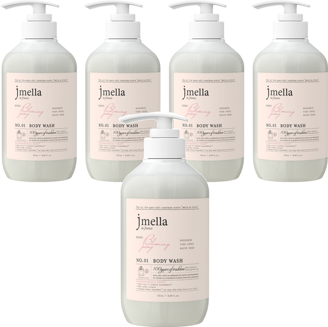 jmella 法式漫舞香水沐浴乳 Blooming Peony, 500ml, 5瓶