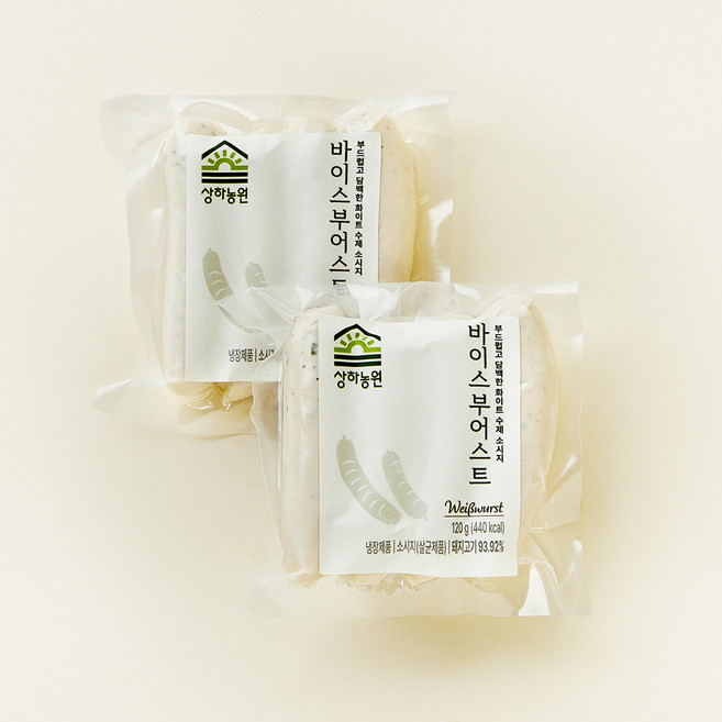 상하농원 바이스 부어스트, 120g, 2개