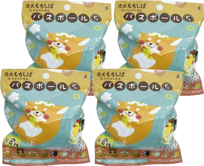 SK JAPAN 忠犬沐浴球 附玩具 溫泉 6歲以上適用, 75g, 4個