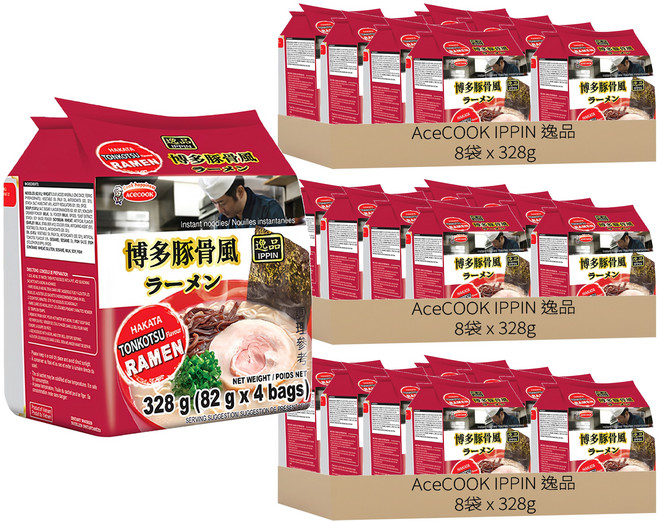 AceCOOK IPPIN 逸品 博多豚骨風味袋麵 82g, 96包