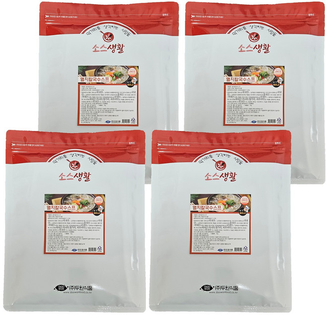 소스생활 멸치칼국수 스프, 1kg, 4개