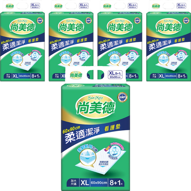 Sun Mate 尚美德 柔適潔淨看護墊, XL(60×90cm), 9片, 5包