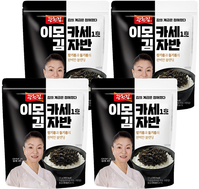 광천김 이모카세 1호 김자반, 50g, 4개