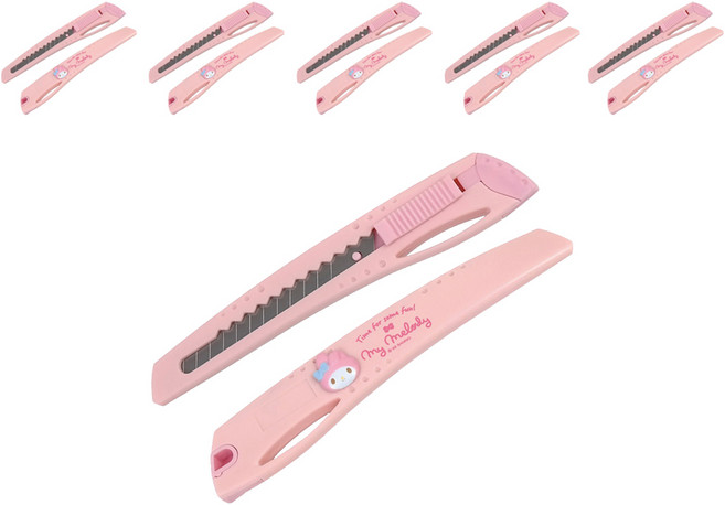 바이하츠 마이멜로디 컷터칼 소 MCT-S, 6개, 연핑크