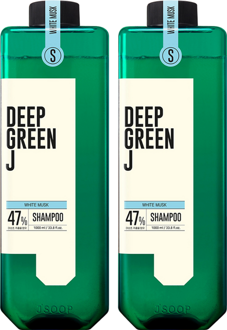 J'SOOP Deep Green J 弱酸性純素洗髮精 白麝香, 1L, 2瓶
