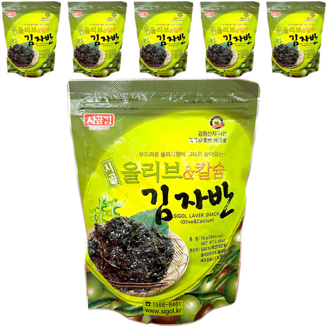시골 올리브 & 칼슘 김자반, 70g, 6개
