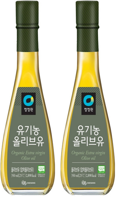 청정원 유기농 올리브유, 350ml, 2개