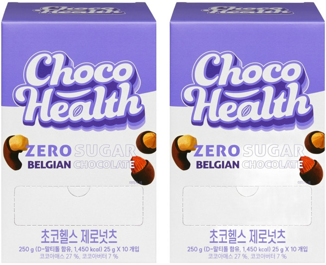 초코헬스 제로넛츠 무설탕 견과류 초코볼 10p, 250g, 2개