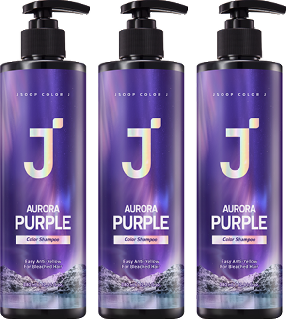 J'SOOP Color J 極光補充洗髮水 紫色版, 花果香, 380ml, 3瓶