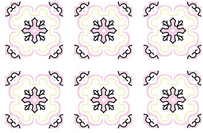 ins歐風花磚壁貼系列 花磚壁貼6片組 20x20cm PVC材質 A款, A16, 1組