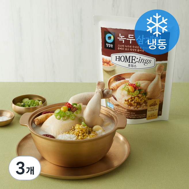 청정원 호밍스 녹두 삼계탕 (냉동), 900g, 3개