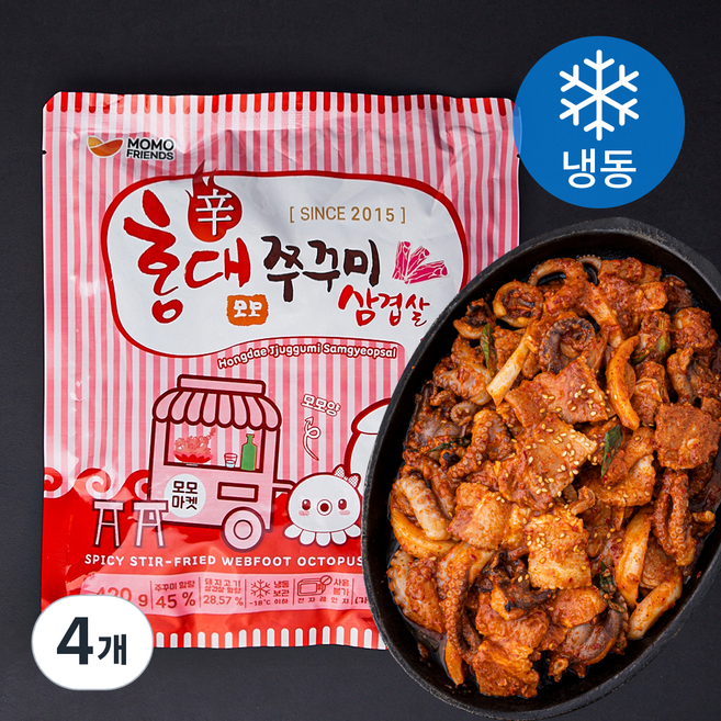 홍대 쭈꾸미 삼겹살 (냉동), 4개, 420g