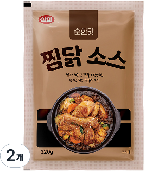 삼화식품 순한맛 찜닭 소스, 220g, 2개