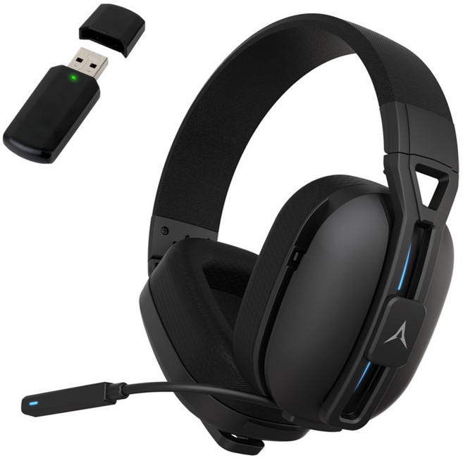 앱코 유무선 2.4GHz 블루투스 3모드 경량 게이밍 헤드셋, 블랙, MR300