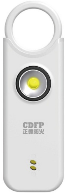 正德防火 隨身警報器 白色 135分貝警報 雙警報模式 1W LED照明 LED閃爍警示 低電量警示, 1個