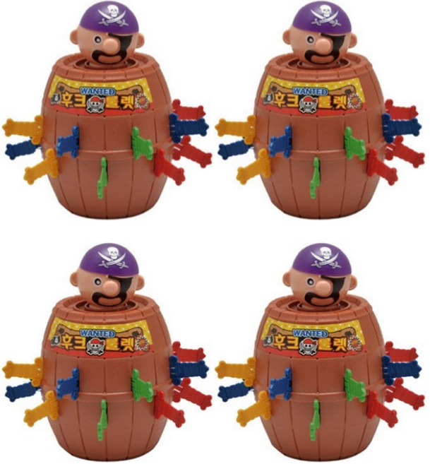 후크룰렛 해적 소형, 혼합색상, 4개