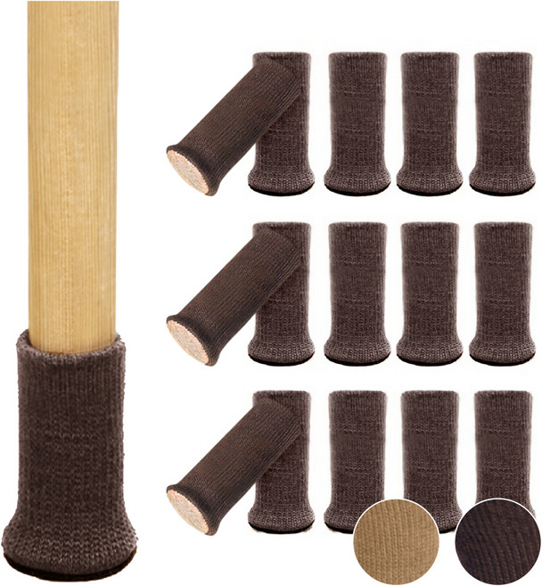 코멧 홈 의자 소음방지 발커버 16p, 브라운