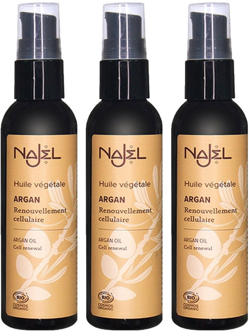 NAJEL 法國有機摩洛哥堅果油 身體 + 頭髮 + 指甲用, 80ml, 3瓶