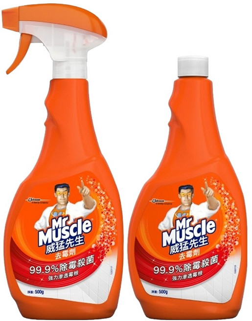 Mr Muscle 威猛先生 去霉劑 噴槍瓶500g+補充瓶500g, 1組, 500g