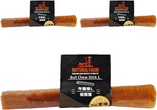 NATURAL FARM 自然牧場 牛腱棒 L, 牛肉, 20g, 3支