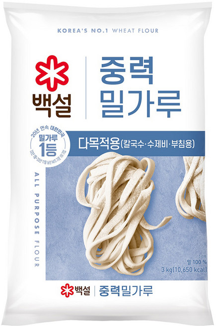 백설 중력 밀가루, 3kg, 1개