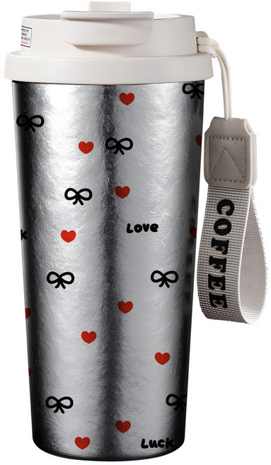 SUNORO 鈴蘭純鈦保溫杯, 甜心結, 1個, 500ml