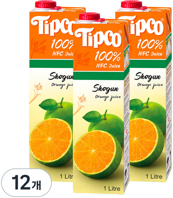 팁코 쇼군 오렌지 주스, 1L, 12개