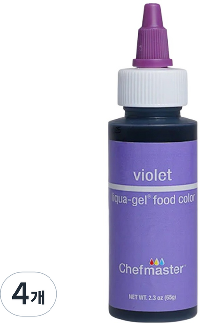 셰프마스터 리쿠아젤 식용색소 바이올렛, 65g, 4개