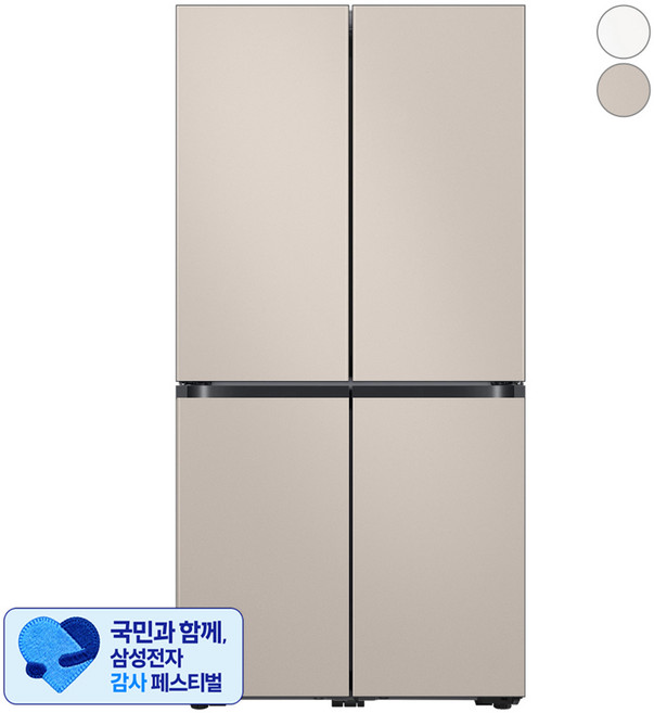 [삼성 감사 페스티벌] [색상선택형] 삼성전자 BESPOKE 4도어 냉장고 869L 방문설치, RF85DB91D1AP
