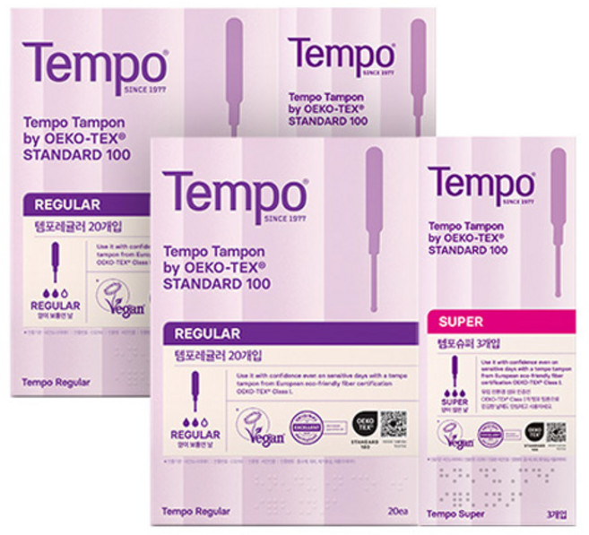 템포 탐폰 오리지널 레귤러 20개입 + 슈퍼 3개입, 2세트