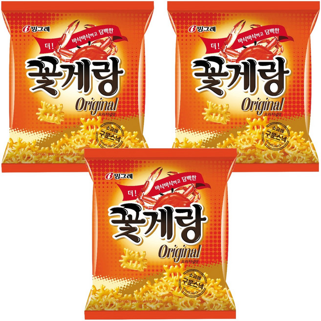 Binggrae Original蟹味餅乾, 143g, 3包