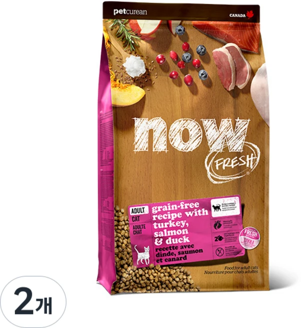 now 어덜트 고양이 건식사료, 2kg, 2개 - 쿠팡