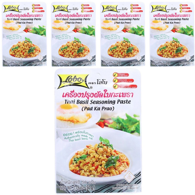 Lobo 打拋醬 泰式蘿勒醬, 50g, 5包